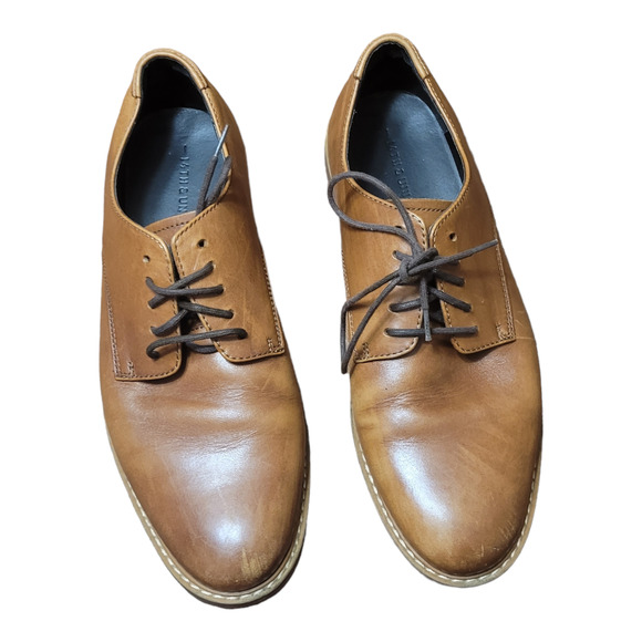 14th & Union Oxford Shoes Men 9.5 Light Brown Dress Shoe Workwear Minimalist - Picture 9 of 9
